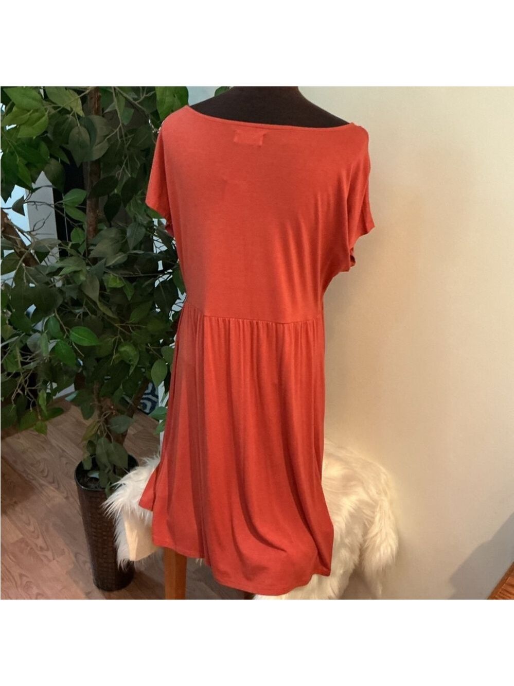 Maurices 24/7 short sleeve v neck babydoll mini dress Woman’s size XL - Picture 3 of 12